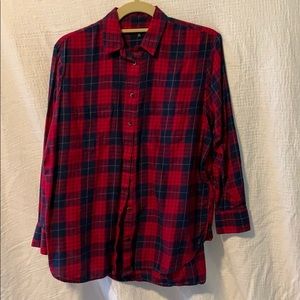 Madewell plaid button-down red/blue size XS
